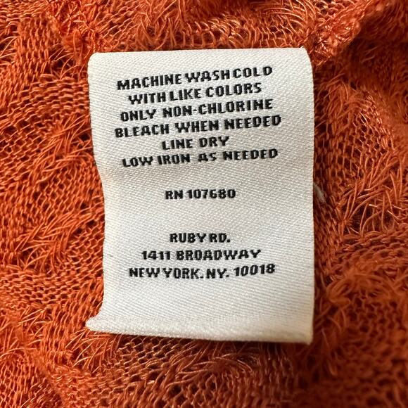 Orange Ruby Red Favorites Crochet Cardigan Wrap Size XL - Picture 4 of 4